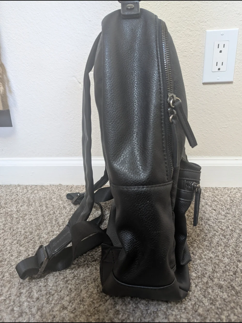GUESS Black Leather Backpack